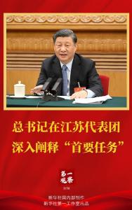 第一观察 | 总书记在江苏代表团深入阐释“首要任务”