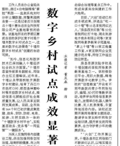 数字乡村试点成效显著