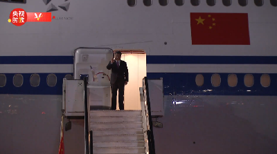 独家视频丨习近平步出舱门 拉马福萨到机场迎接