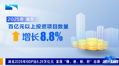 湖北2025年GDP达6.26万亿元 呈现“稳、进、新、好”态势