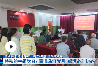 传承弘扬“马灯精神” 树立和践行正确政绩观丨特殊的主题党日：重温马灯岁月 感悟奋斗初心