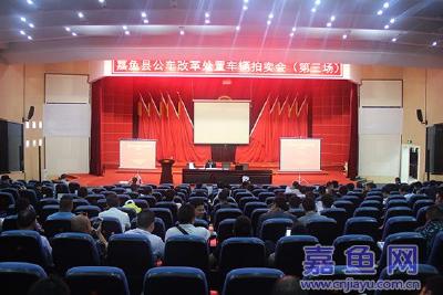 嘉鱼举办第三场“公车拍卖”33辆成交