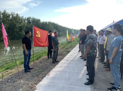 簰洲湾合镇分指挥部：在防汛一线开展主题党日活动