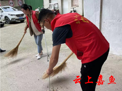 【文明嘉鱼】县委宣传部组织参加万人洁城活动