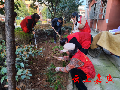 【文明嘉鱼】东街社区组织开展“学雷锋树新风 植绿树美家园”活动