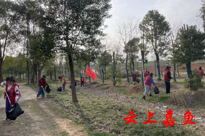 【文明嘉鱼】鱼岳镇北街社区：为生态公园“洗洗澡”