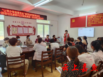 【文明嘉鱼】鱼岳镇西街社区：让青少年远离毒品