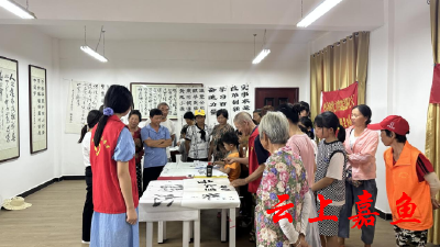 练中国书法承传统文化——新街镇港东村开展“文化进万家”书法交流体验活动