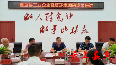 嘉鱼县召开工业企业融资环境调研成果研讨会