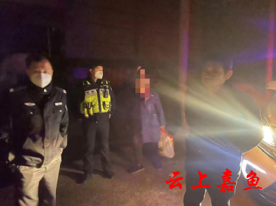 嘉鱼：寒夜救助暖人心警灯点亮回家路