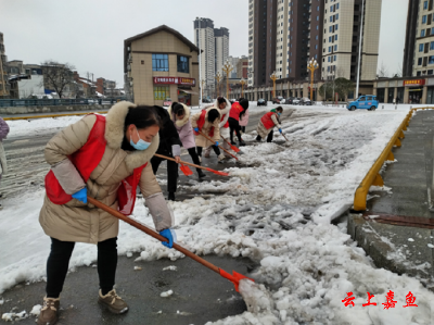 【防范应对新一轮低温雨雪冰冻天气】鱼岳镇西街社区开展铲雪除冰志愿服务活动