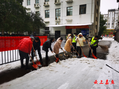 【防范应对新一轮低温雨雪冰冻天气】嘉鱼移动公司：党员干部齐上阵  扫雪除冰保畅通