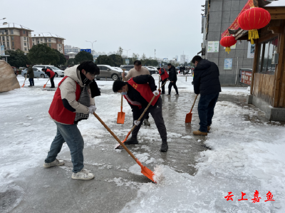 【防范应对新一轮低温雨雪冰冻天气】县委办公室：除冰扫雪温暖人心