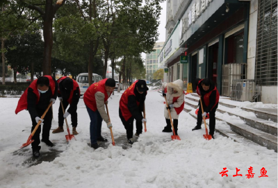 【防范应对新一轮低温雨雪冰冻天气】嘉鱼县烟草专卖局：以雪为令齐上阵清雪除冰保安全