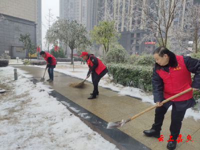 嘉鱼税务：“扫雪除冰”志愿服务 扫出“平安温暖路”