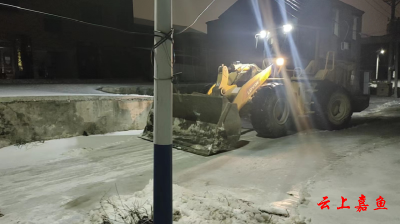 【防范应对新一轮低温雨雪冰冻天气】新街镇：夜间冒雪前行为百姓扫出安全之路