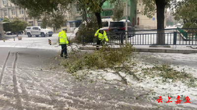 以“雪”为令嘉鱼公安坚守岗位