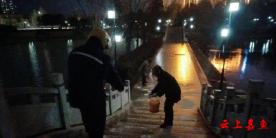 【防范应对新一轮低温雨雪冰冻天气】县园林局：除雪撒盐保通畅