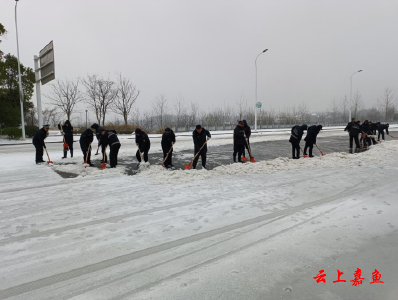 【防范应对新一轮低温雨雪冰冻天气】嘉鱼县城管执法大队：迎雪而上以“动”制“冻”保畅通