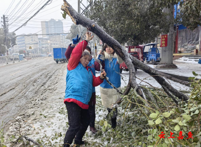 我县志愿者开展清理行动 为居民清出“暖心路”