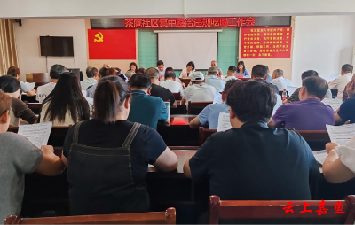 鱼岳镇茶庵社区召开集中整治违规吃喝工作会
