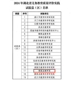 祝贺！通城县入选2024年湖北省义务教育质量评价实践试验县
