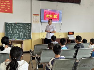 嘹亮童声颂强军 红色基因润乡土丨武昌理工学院 “启元计划” 星火志愿服务队到通城县沙堆镇坪坳村开展强军战歌特色教学活动