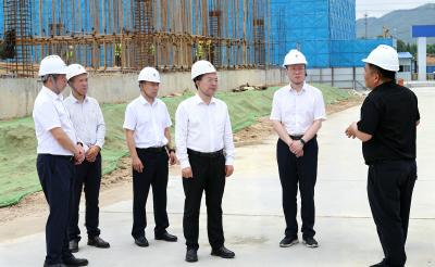 县领导调研鄂湘赣商贸物流中心项目建设情况  