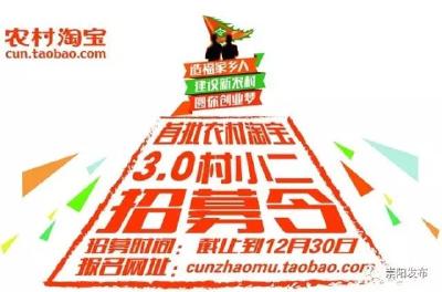 青年你想创业吗！崇阳农村淘宝”村小二“正在招募中，回家创业再也不用等！