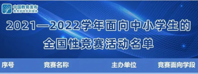 【聚焦】家长们看过来！这些全国竞赛拟获官方认证
