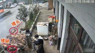 监控！熏腊肉，意外爆炸