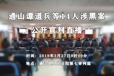 【图文直播】通山谭道兵等14人涉黑案公开宣判直播