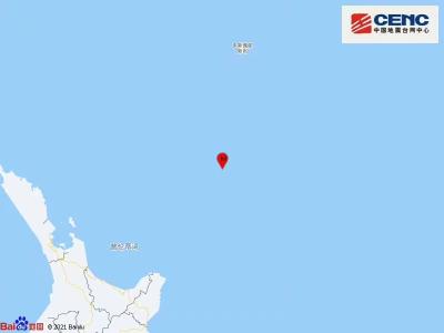 新西兰北岛以东海域发生6.0级地震 震源深度10公里  