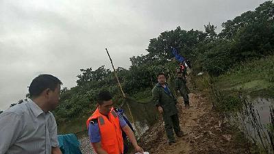 陈河所干部职工冲在防汛抢险第一线