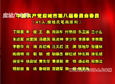 八届应城市委委员、候补委员、纪委委员名单