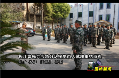 图片新闻:长江埠民兵应急分队接受市人武部集结点验