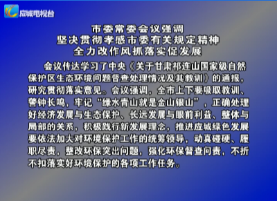 市委常委会议强调：坚决贯彻孝感市委有关规定精神 全力改作风抓落实促发展  