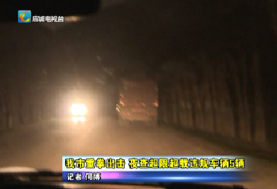 应城市重拳治超 夜查超限超载违规车辆5辆  