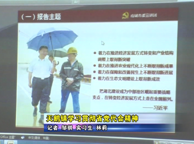 天鹅镇学习贯彻省党代会精神