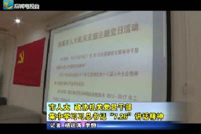 应城市人大、政协机关党员干部集中学习习总书记“7.26”讲话精神