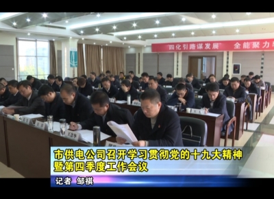 应城市供电公司召开学习贯彻党的十九大精神暨第四季度工作会议