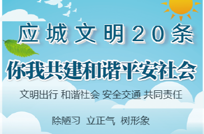 《应城文明 20 条》共建文明美丽宜居城市