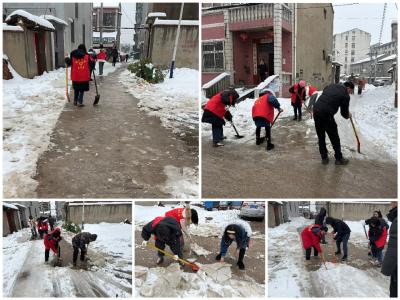 应城四里棚刘杨社区：白雪皑皑中的一抹志愿红