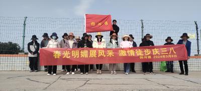 杨河镇机关干部开展庆“三八”徒步活动