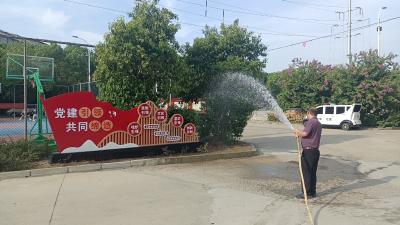 应城市四里棚街道刘杨社区浇水护绿