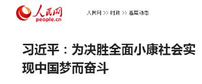 习近平：为决胜全面小康社会实现中国梦而奋斗