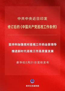 新华视点｜新修订的《中国共产党巡视工作条例》亮点解读