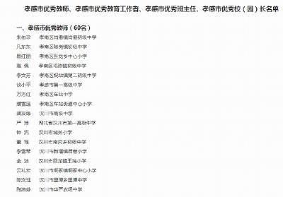 快来看：孝感表彰教师，汉川有哪些人