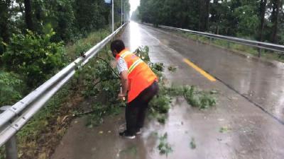 风大雨急 40多名公路人一线保畅
