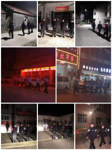 分水镇村辅警夜间巡逻助力平安